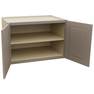 Fabuwood Fusion Oyster W362424 Wall Deep Cabinet, Open View