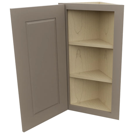 Fabuwood Fusion Oyster WAE1230 Wall Angle End Cabinet, Open View