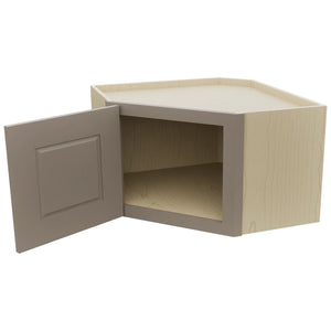 Fabuwood Fusion Oyster WDC2415 Wall Corner Diagonal Cabinet, Open View