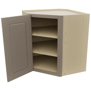 Fabuwood Fusion Oyster WDC2730 Wall Corner Diagonal Cabinet, Open View