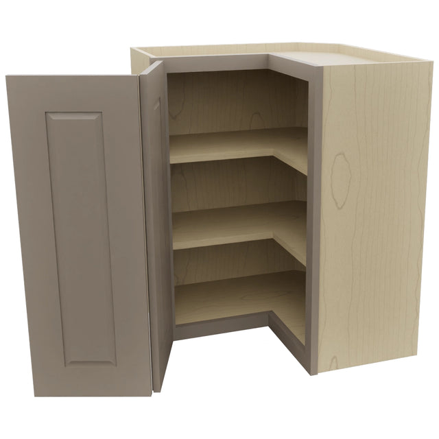 Fabuwood Fusion Oyster WPC2430 Wall Corner Pie Cabinet, Open View