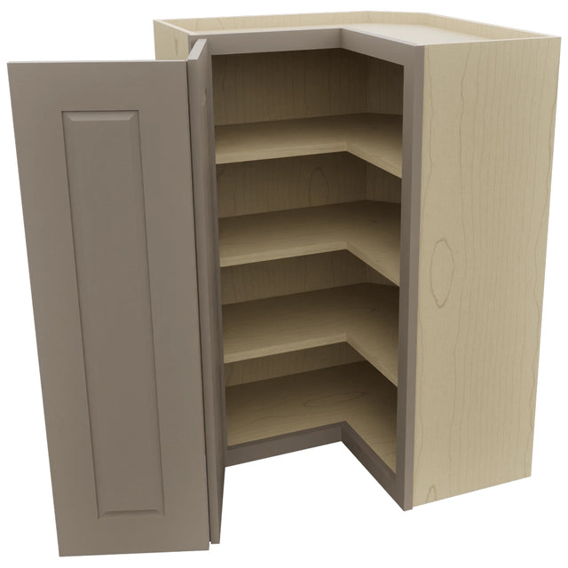Fabuwood Fusion Oyster WPC2436 Wall Corner Pie Cabinet, Open View