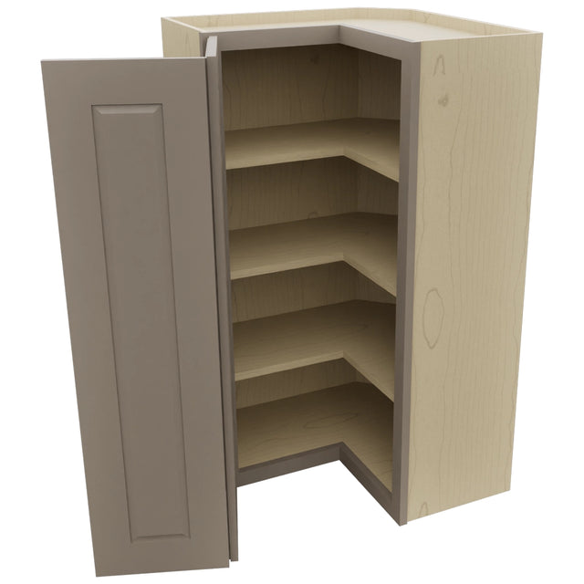 Fabuwood Fusion Oyster WPC2442 Wall Corner Pie Cabinet, Open View