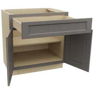 Fabuwood Fusion Stone B33SDF Base Standard Cabinet, Open View