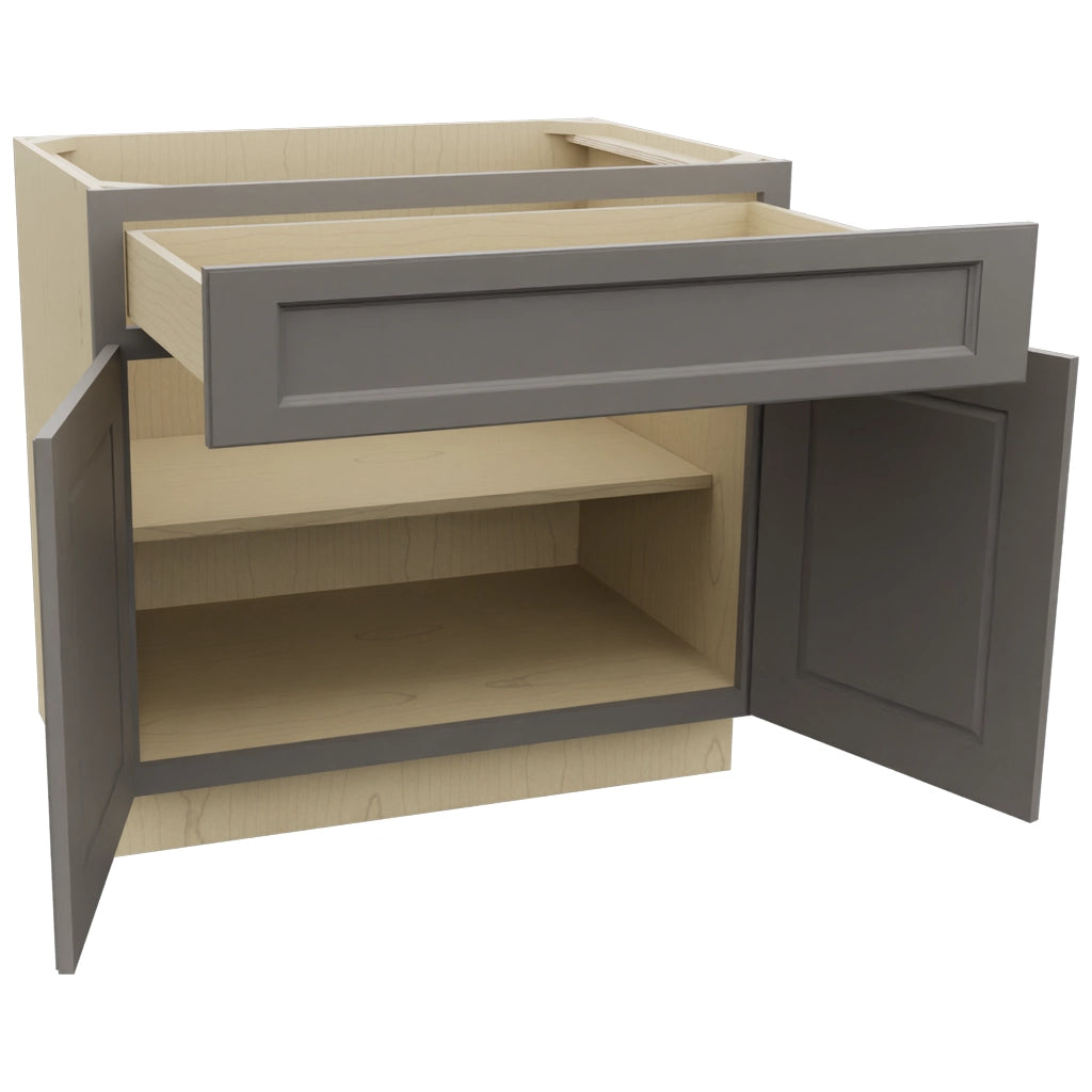 Fabuwood Fusion Stone B36SDF Base Standard Cabinet, Open View