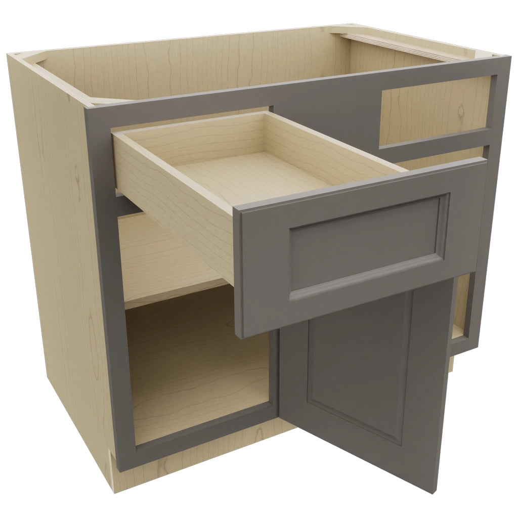 Fabuwood Fusion Stone BLB42/45 Base Corner Blind Cabinet, Open View
