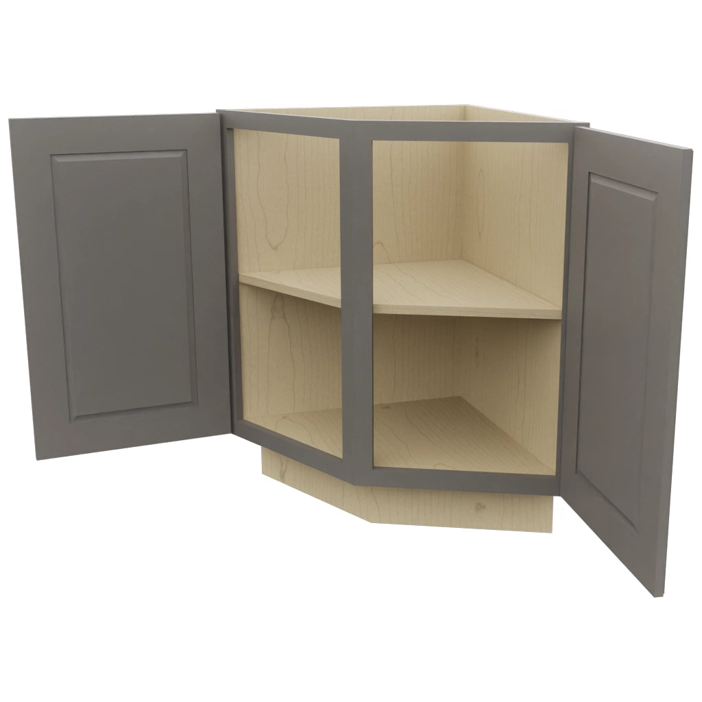 Fabuwood Fusion Stone BRA24 Base Return Angle Cabinet, Open View