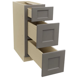 Fabuwood Fusion Stone DB12 Base 3 Drawers Cabinet, Open View