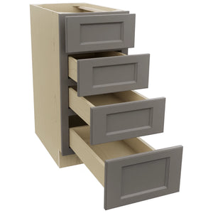 Fabuwood Fusion Stone DB15-4 Base 4 Drawers Cabinet, Open View