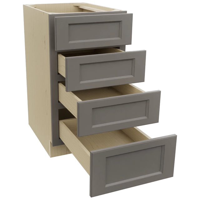 Fabuwood Fusion Stone DB18-4 Base 4 Drawers Cabinet, Open View