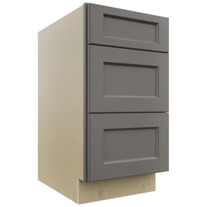 Fabuwood Fusion Stone DB18 Base 3 Drawers Cabinet, Front View