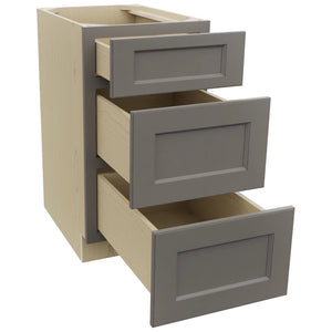 Fabuwood Fusion Stone DB18 Base 3 Drawers Cabinet, Open View