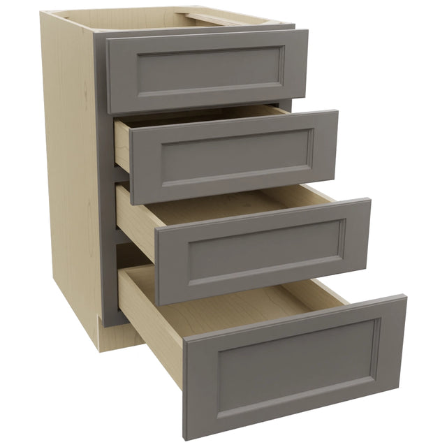 Fabuwood Fusion Stone DB21-4 Base 4 Drawers Cabinet, Open View