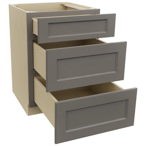 Fabuwood Fusion Stone DB24 Base 3 Drawers Cabinet, Open View