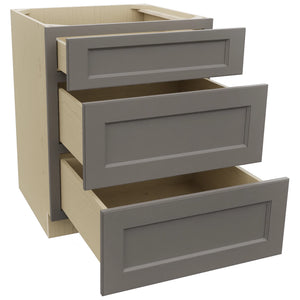 Fabuwood Fusion Stone DB27 Base 3 Drawers Cabinet, Open View