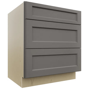 Fabuwood Fusion Stone DB30 Base 3 Drawers Cabinet, Front View