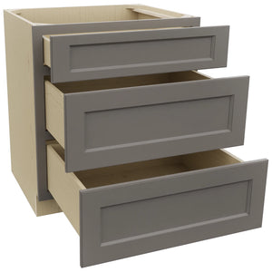 Fabuwood Fusion Stone DB30 Base 3 Drawers Cabinet, Open View
