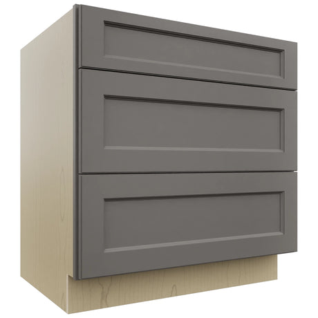 Fabuwood Fusion Stone DB33 Base 3 Drawers Cabinet, Front View