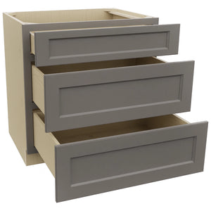 Fabuwood Fusion Stone DB33 Base 3 Drawers Cabinet, Open View