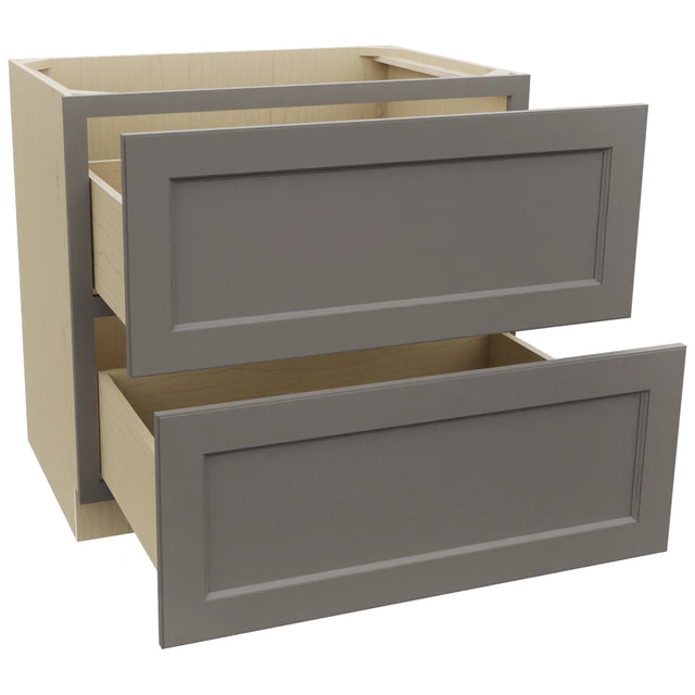 Fabuwood Fusion Stone DB36-2 Base 2 Drawers Cabinet, Open View