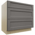 Fabuwood Fusion Stone DB36 Base 3 Drawers Cabinet, Front View