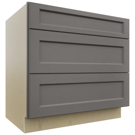 Fabuwood Fusion Stone DB36 Base 3 Drawers Cabinet, Front View