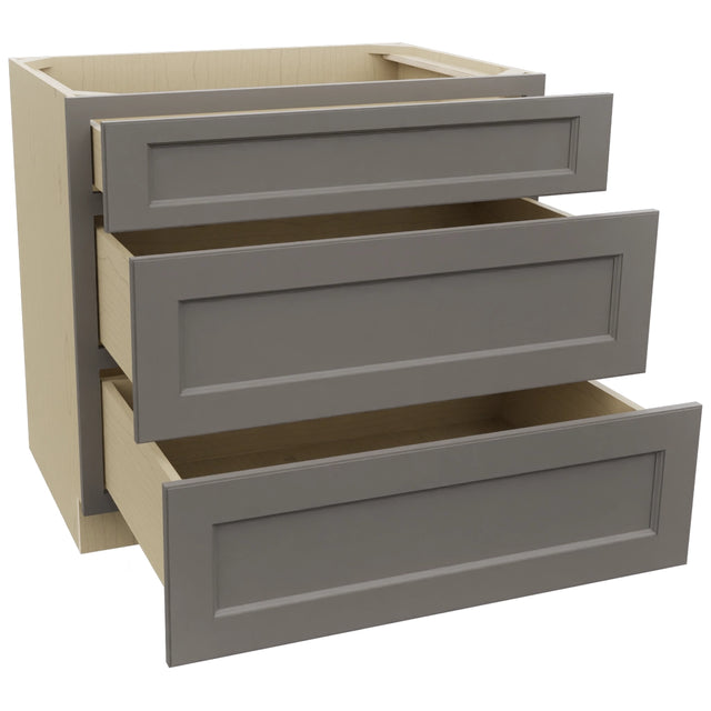 Fabuwood Fusion Stone DB36 Base 3 Drawers Cabinet, Open View