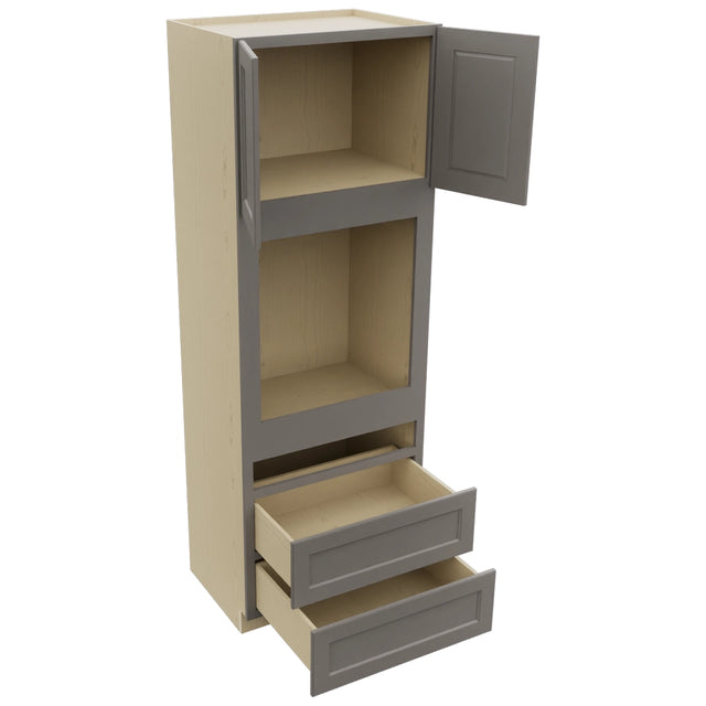 Fabuwood Fusion Stone OC3396C Tall Oven Cabinet Combo, Open View