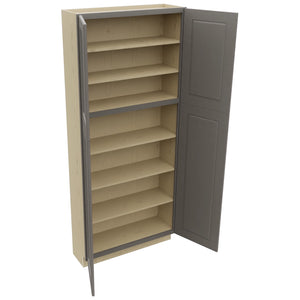 Fabuwood Fusion Stone TP361284 Tall Pantry Cabinet, Open View