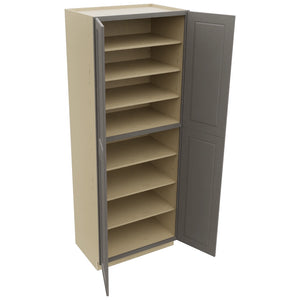Fabuwood Fusion Stone TP362496 Tall Pantry Cabinet, Open View