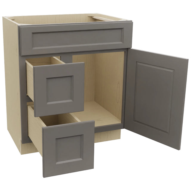 Fabuwood Fusion Stone VSD36DL Vanity Combo Cabinet, Open View