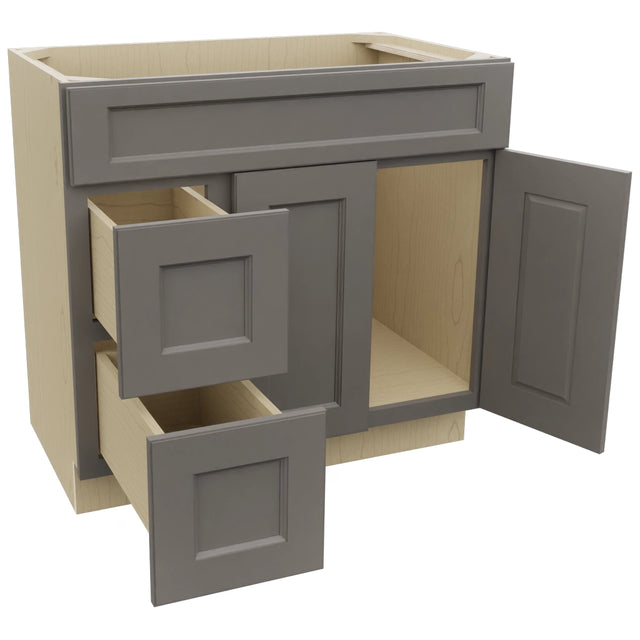 Fabuwood Fusion Stone VSD42 Vanity Combo Cabinet, Open View