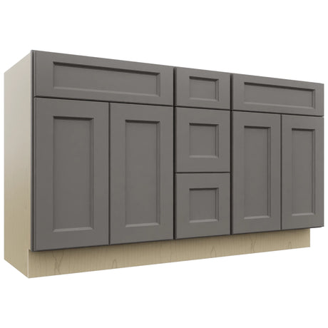 Fabuwood Fusion Stone VSD60DOUBLE Vanity Combo Cabinet, Front View