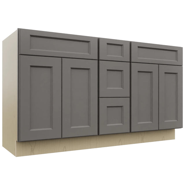Fabuwood Fusion Stone VSD60DOUBLE Vanity Combo Cabinet, Front View