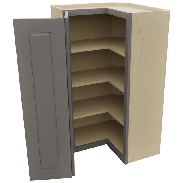 Fabuwood Fusion Stone WPC2442 Wall Corner Pie Cabinet, Open View