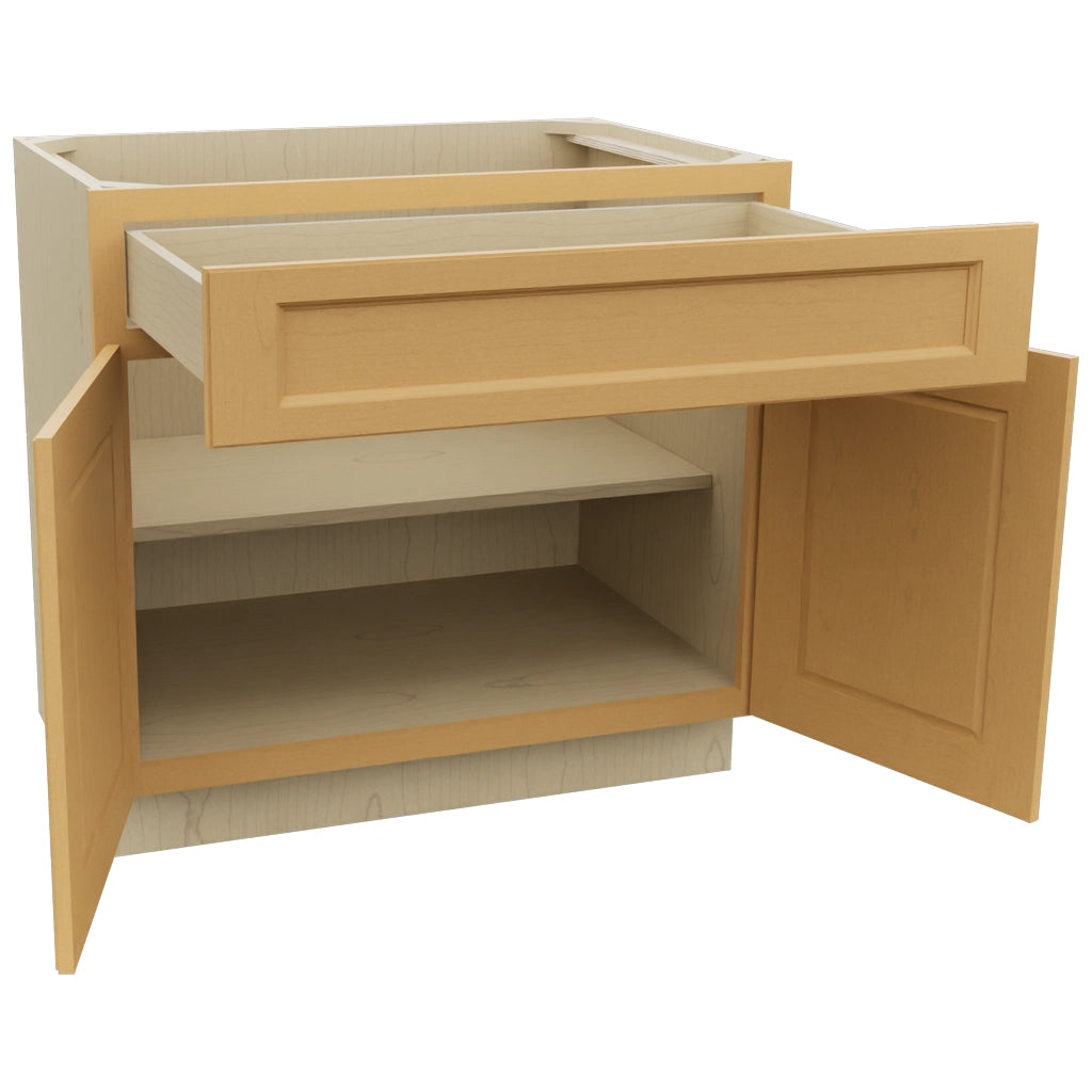 Fabuwood Fusion Timber B36SDF Base Standard Cabinet, Open View