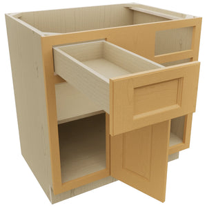Fabuwood Fusion Timber BLB39/42 Base Corner Blind Cabinet, Open View