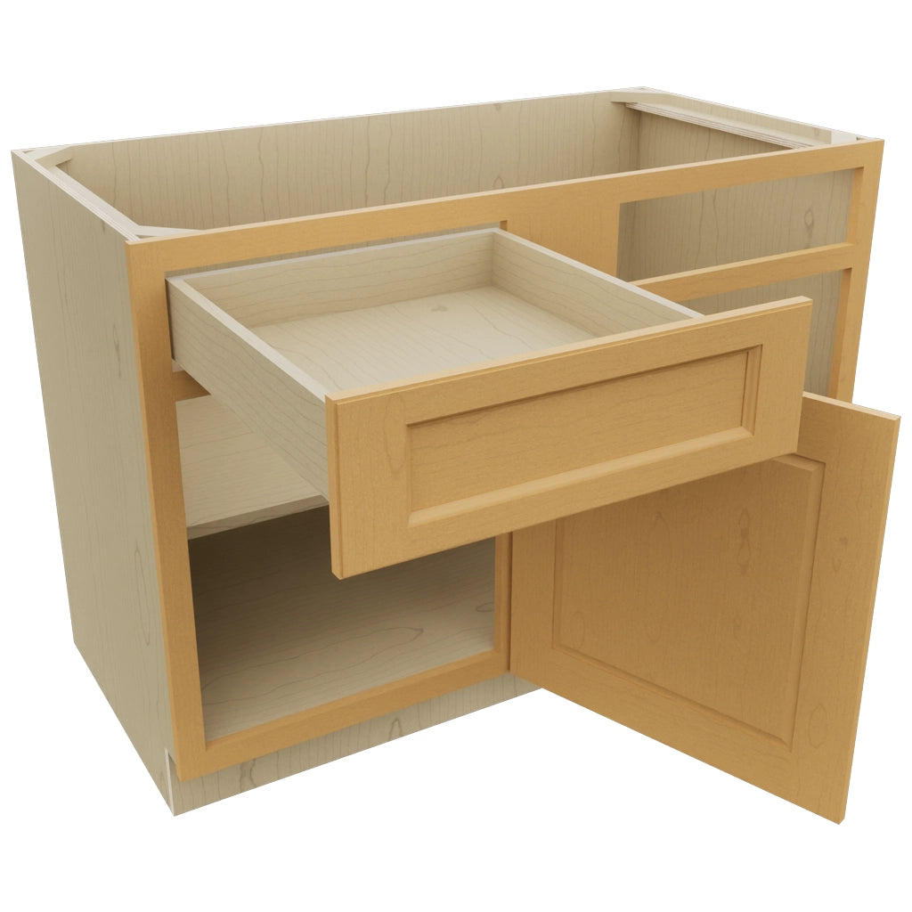 Fabuwood Fusion Timber BLB48/51 Base Corner Blind Cabinet, Open View