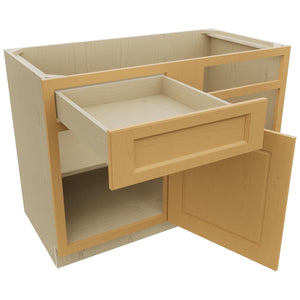 Fabuwood Fusion Timber BLB48/51 Base Corner Blind Cabinet, Open View