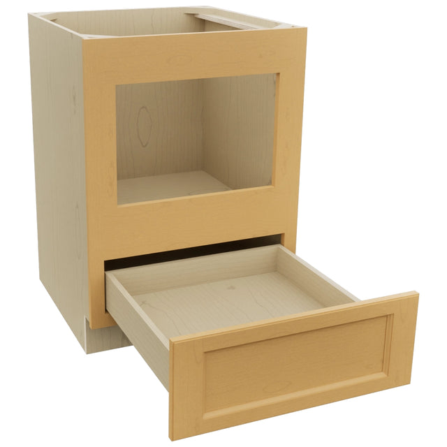 Fabuwood Fusion Timber BMC24 Base Microwave Cabinet, Open View