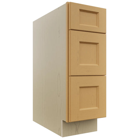 Fabuwood Fusion Timber DB12 Base 3 Drawers Cabinet, Front View
