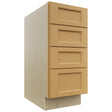 Fabuwood Fusion Timber DB15-4 Base 4 Drawers Cabinet, Front View