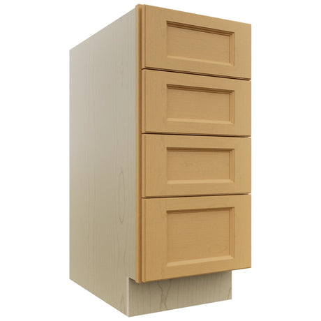 Fabuwood Fusion Timber DB15-4 Base 4 Drawers Cabinet, Front View