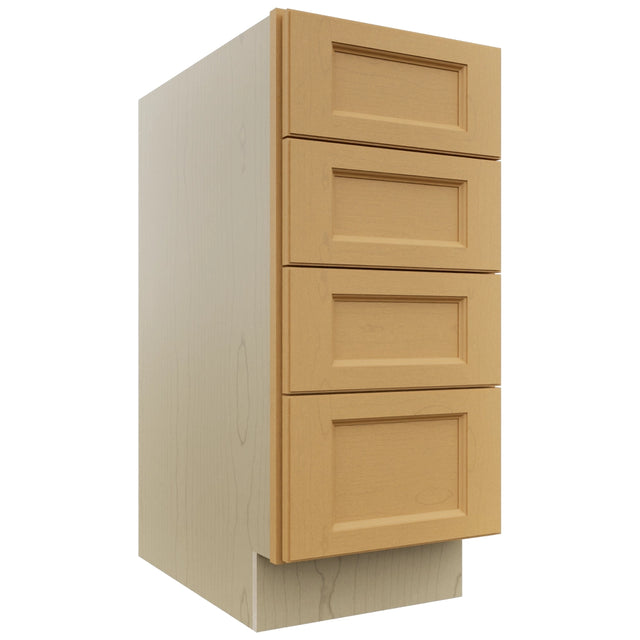 Fabuwood Fusion Timber DB15-4 Base 4 Drawers Cabinet, Front View