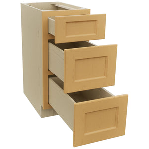 Fabuwood Fusion Timber DB15 Base 3 Drawers Cabinet, Open View