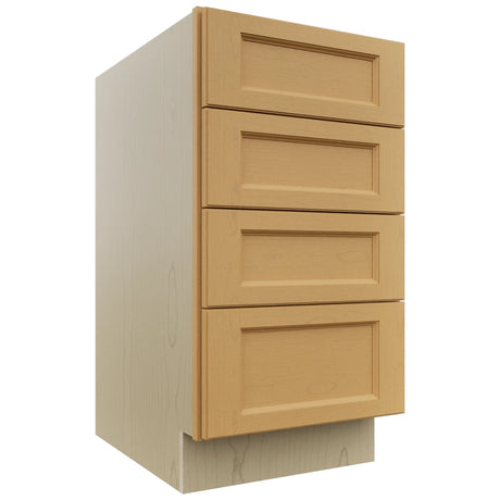 Fabuwood Fusion Timber DB18-4 Base 4 Drawers Cabinet, Front View
