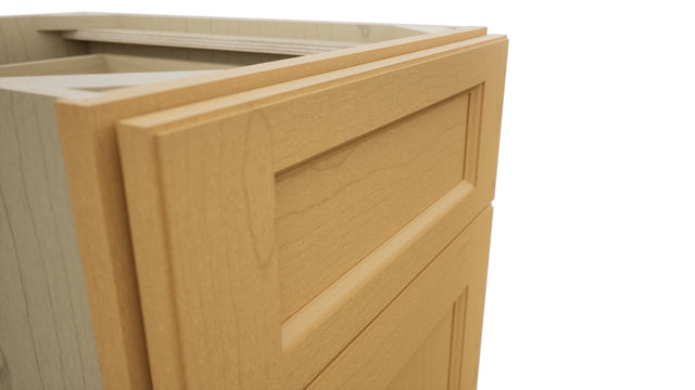 Fabuwood Fusion Timber DB18 Base 3 Drawers Cabinet, Detail View