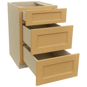 Fabuwood Fusion Timber DB21 Base 3 Drawers Cabinet, Open View