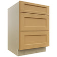 Fabuwood Fusion Timber DB24 Base 3 Drawers Cabinet, Front View