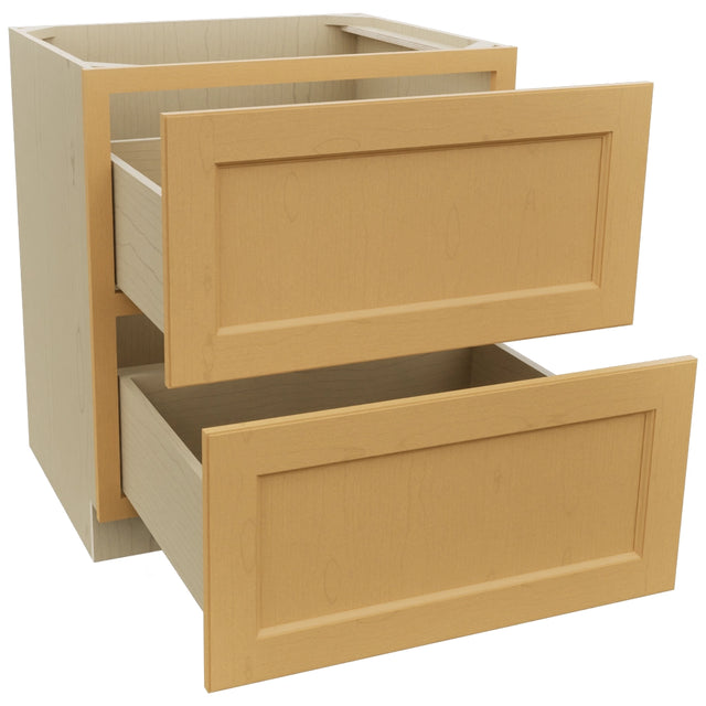 Fabuwood Fusion Timber DB30-2 Base 2 Drawers Cabinet, Open View
